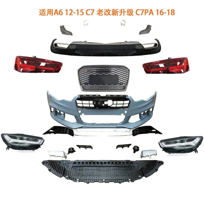 Front Bumper Grille Rear Lip Exhaust Trim Conversion Kit Fit C7 2012-2015 Upgrade C7PA Sport Styling Accessories
