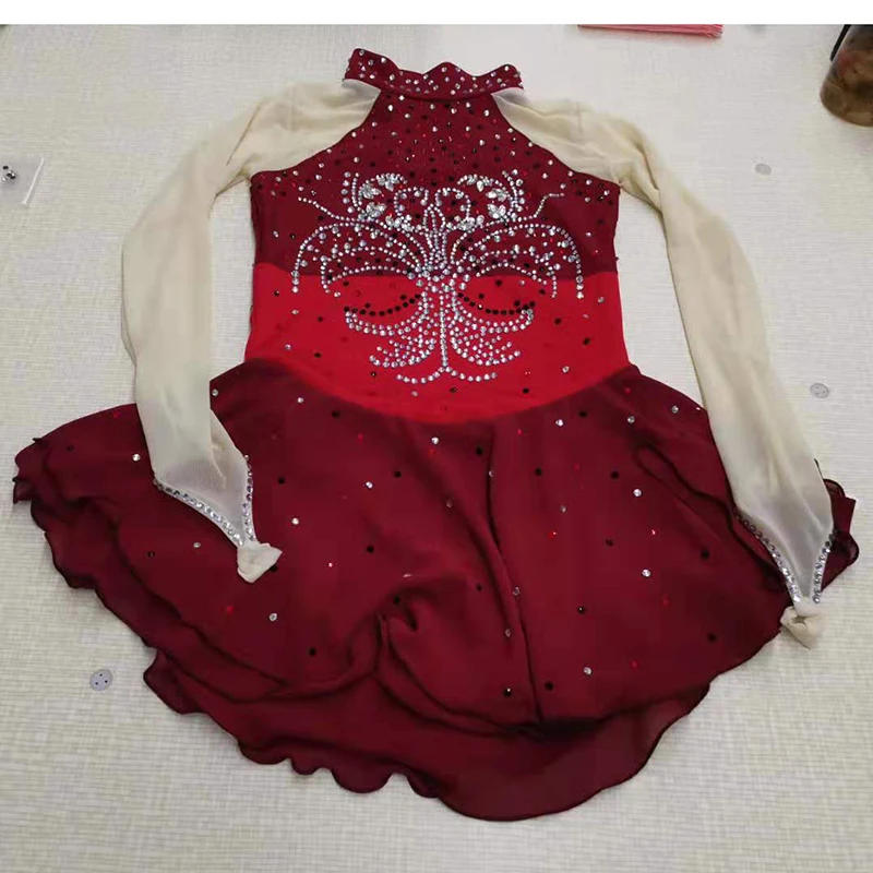 

Nasinaya Women's and Children's Patinaje Gymnastics Performance 412 Figure Skating Suit Long Sleeve Competition Training Suit