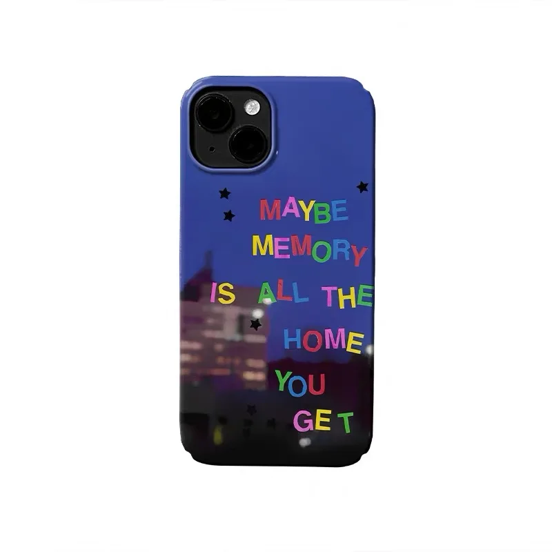 

Blue Background with Colored Letters Phone Case for IPHONE 17 Air 16E 15 PROMAX 14 16 Plus 13 12 MINI 11 XR Acrylic Phone Cover