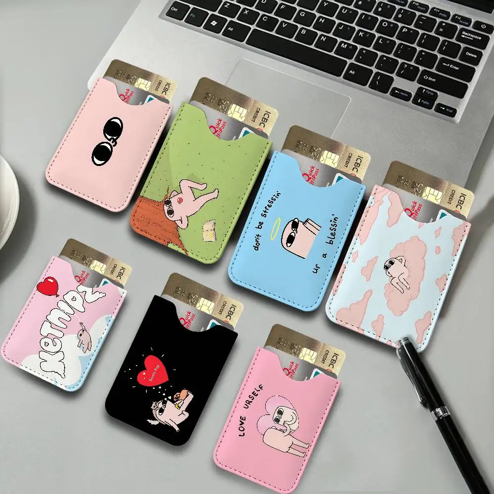 Cartoon Funny Big Eyes Ketnipz Leather Card Wallet Soft Lightweight Portable Credit ID Card Holder Daily Commute Card Case