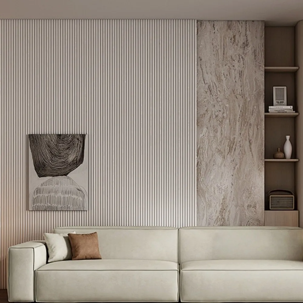 

3 Meter Imitation Grille Wall Sticker Thick NBR Foam Fluted Wall Panel Self-adhesive Moisture-proof Fluted Wall Trim