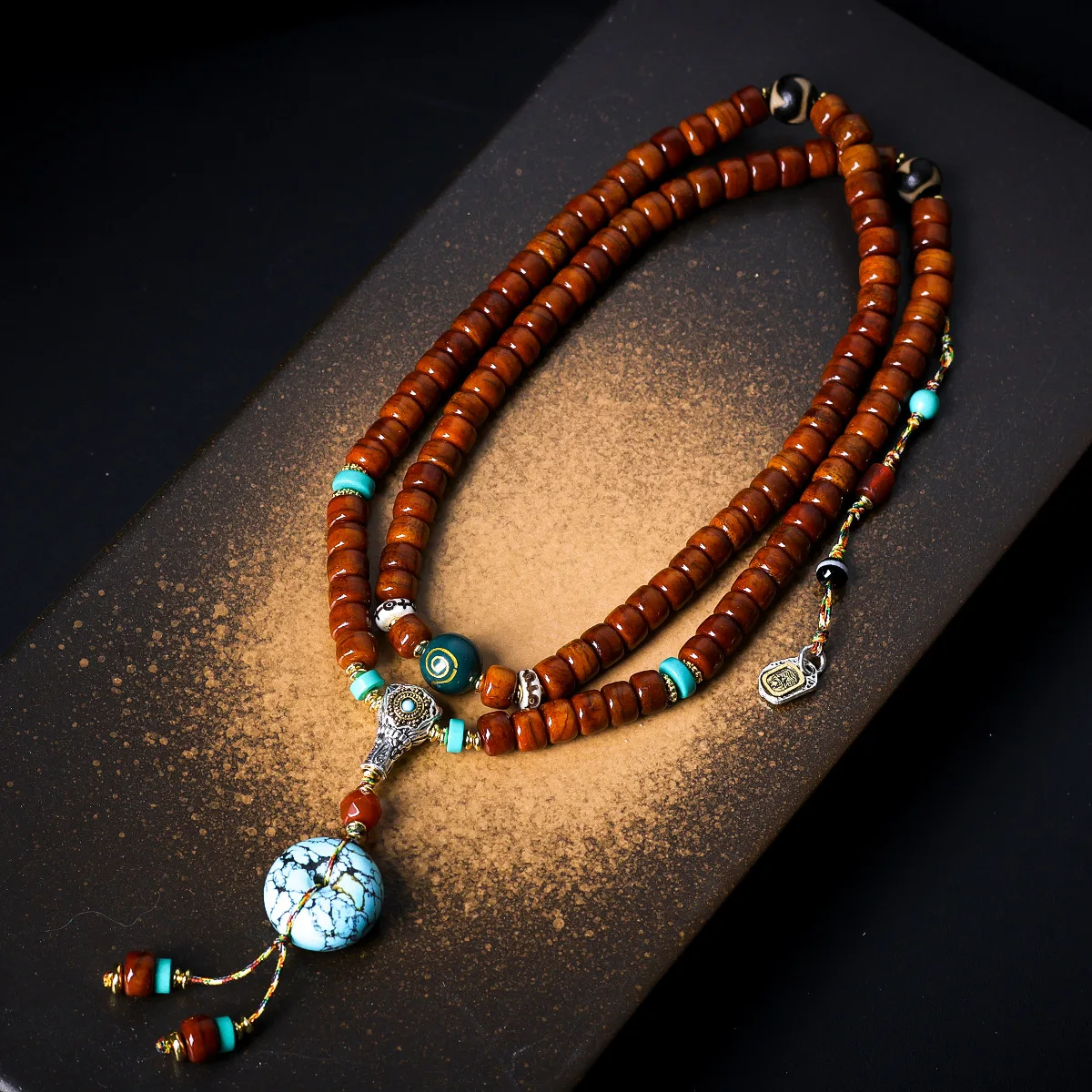 Tibetan Bone, Tiger Teeth, Tianzhu, Multi Circle Bracelet, Original Text, Net Flower, Pine Stone, Safe Buckle Necklace