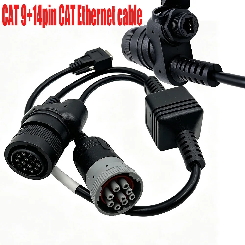CAT ET Adapter Ethernet Connection Cable 9PIN and 14PIN Cable for CAT ET4 Communication Excavator Adapter 478-0235 CA3 457-6114
