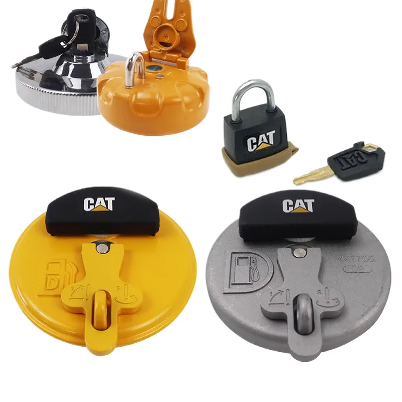 For Caterpillar Cat Excavator Fuel Tank Cap 200 320d 325 336 349b Anti-theft Fuel Tank Cap Padlock Excavator Accessories