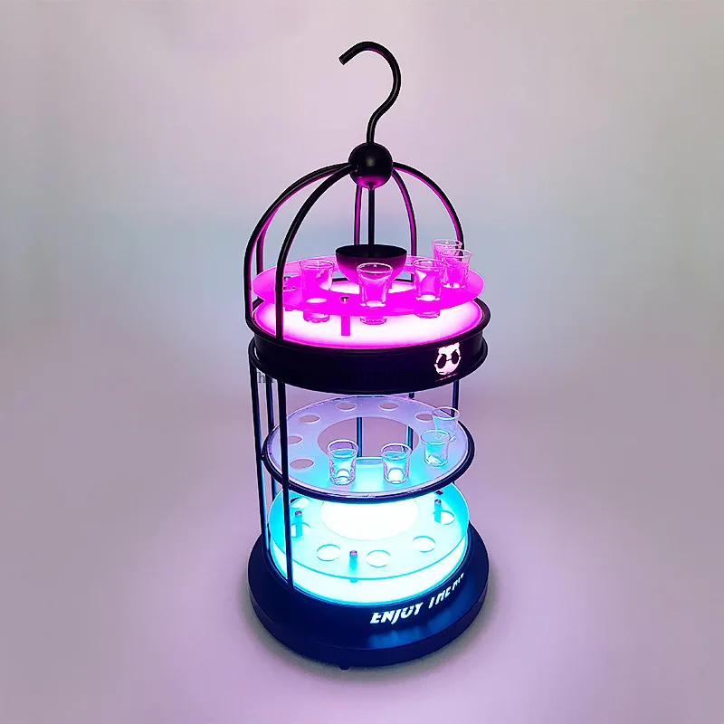 

Customized LED luminous wine rack creative bar birdcage cup holder KTV cocktail cup holder wine set wine atmosphere utensils