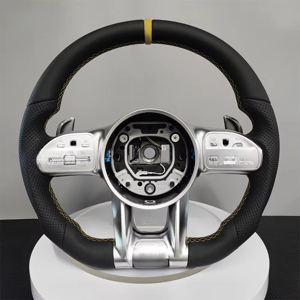 High quality full leather semi-perforated sports steering wheel for C-Class W204 W205