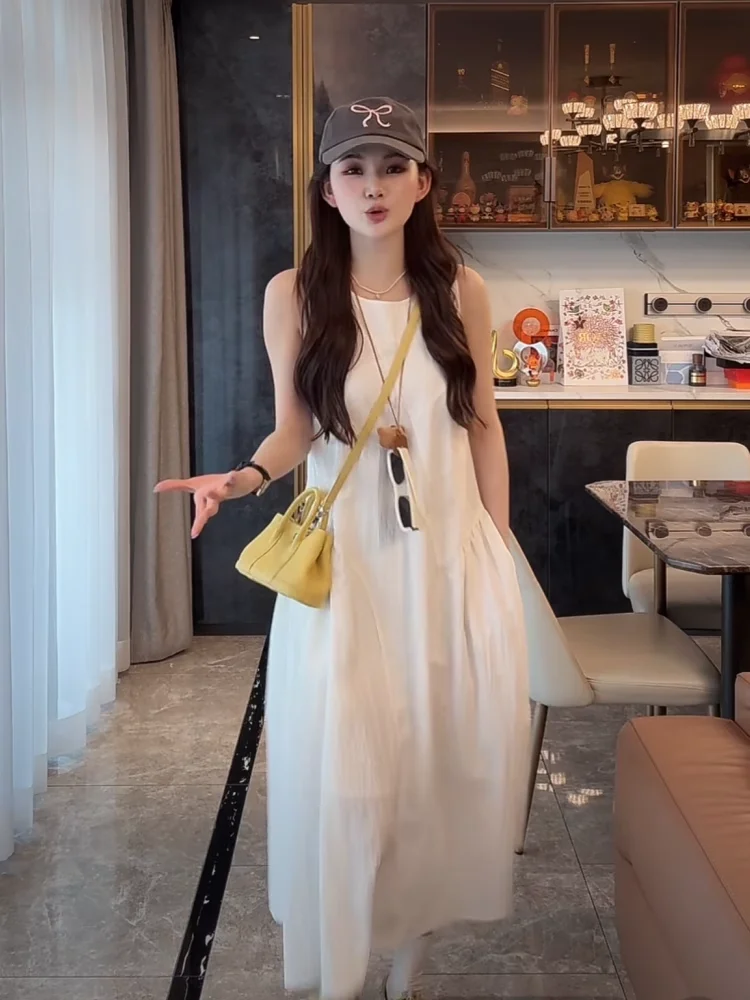 Robes sans manches pour femmes, Alternative d'été, Tulle appliqué, ceinture élastique ajourée, évasée, Fairycore, doux pique-nique, floraison OL