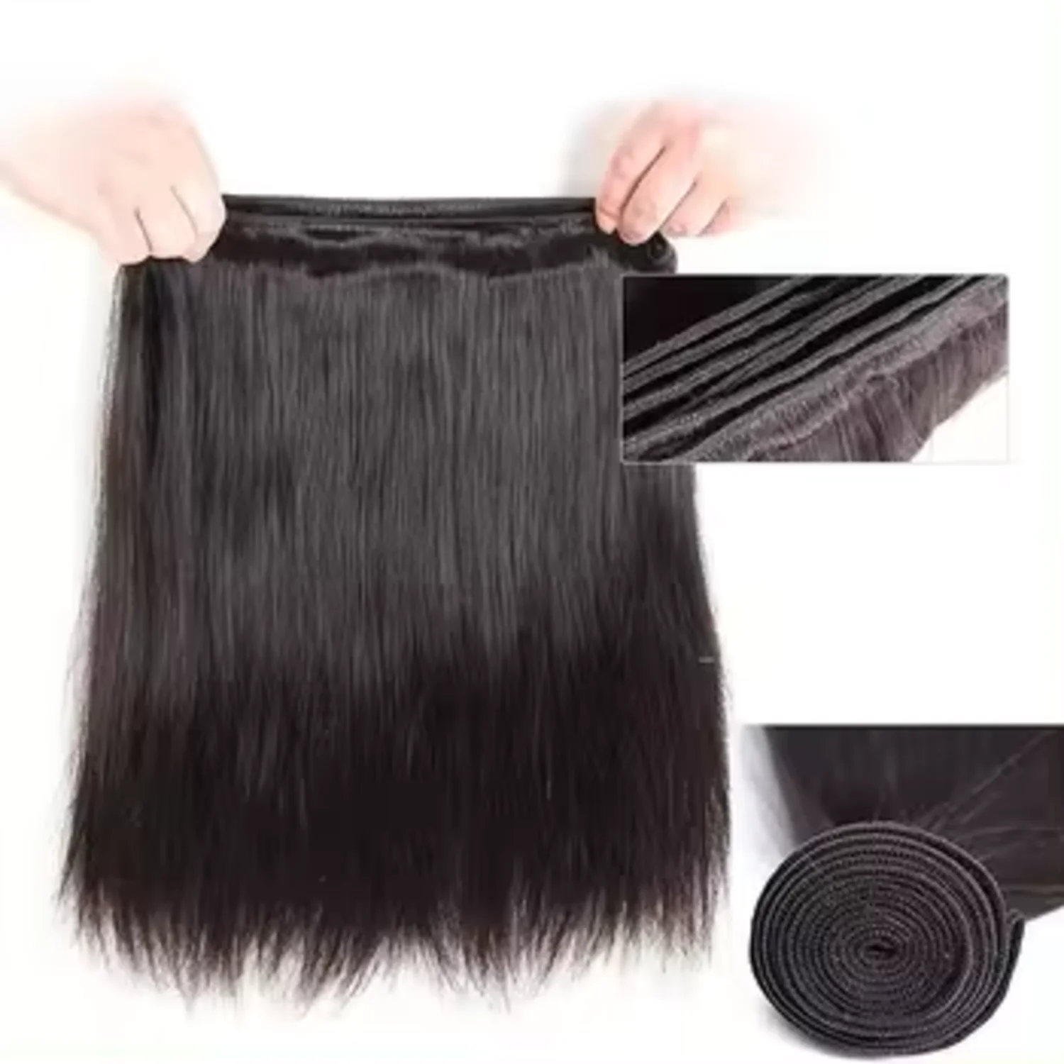 Straight Human Hair Bundles Brazilian Virgin Human Hair Straight Bundles 20 20 20 inch Hair Remy Hair Weave Extensions Double We