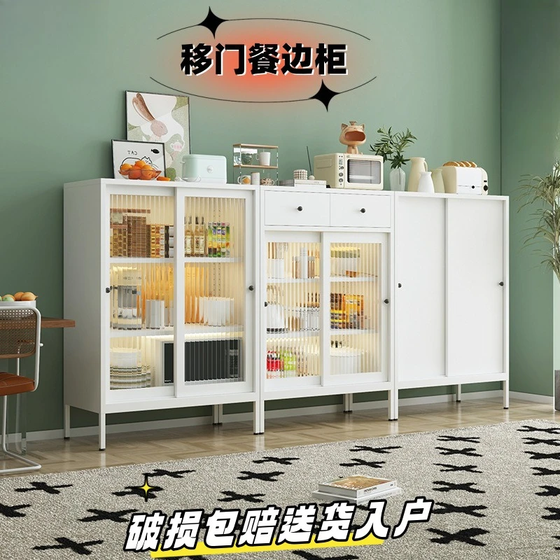 New wrought iron sideboard, sliding door, light luxury and simple home living room wall storage cabinet with height and extra