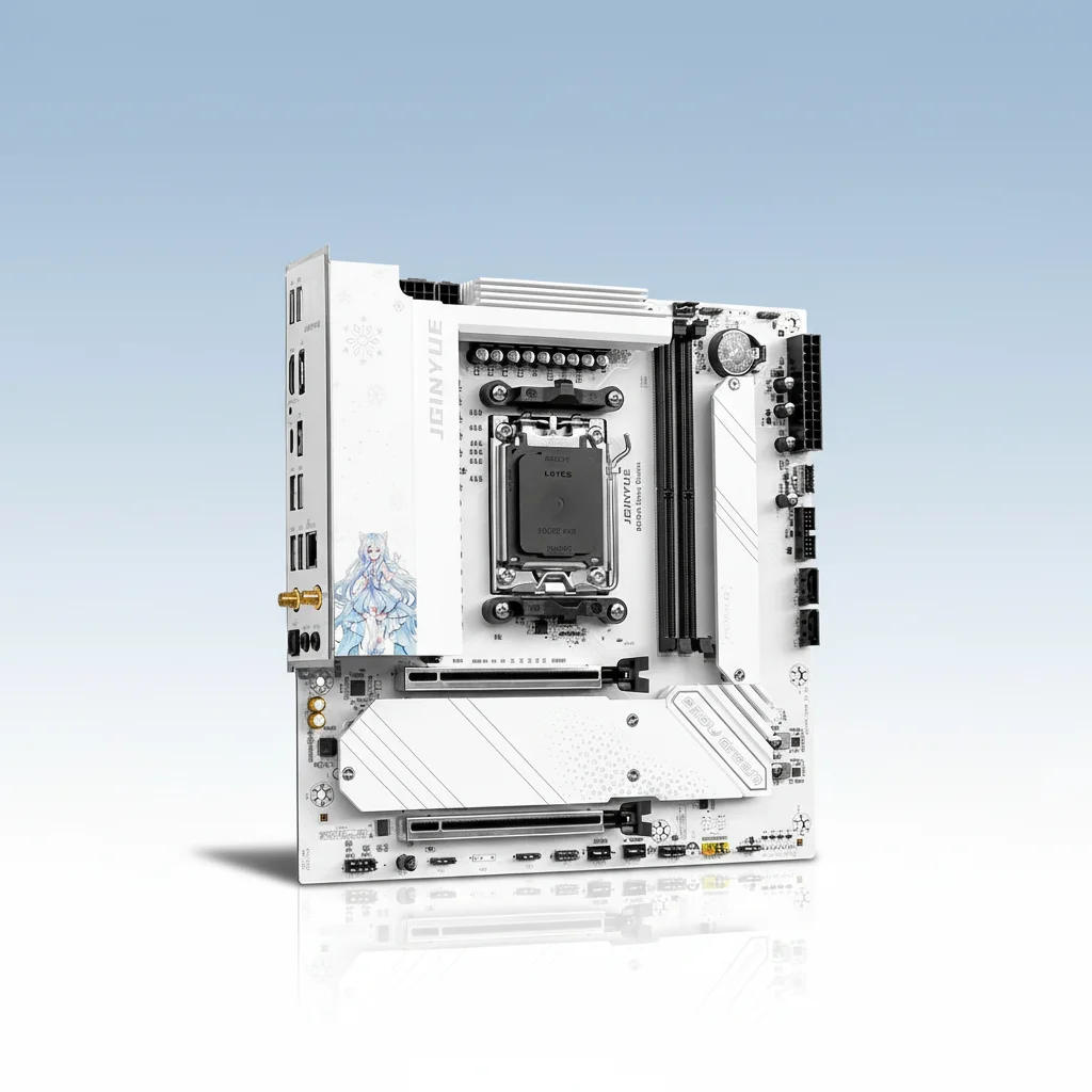 New JGINGYUE B650M Snow Dream DDR5 Desktop Motherboard  Supports  AM5 R7000/8000/9000 Series Processors RAM Memory Capacity 96G
