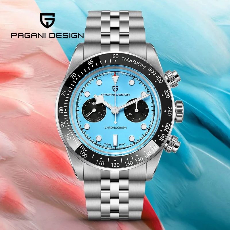 2026 New PAGANI DESIGN BB Flamingo Chronograph Luxury Sports Quartz Watch Men Sapphire Mirror 100M Waterproof Fashion Wristwatch