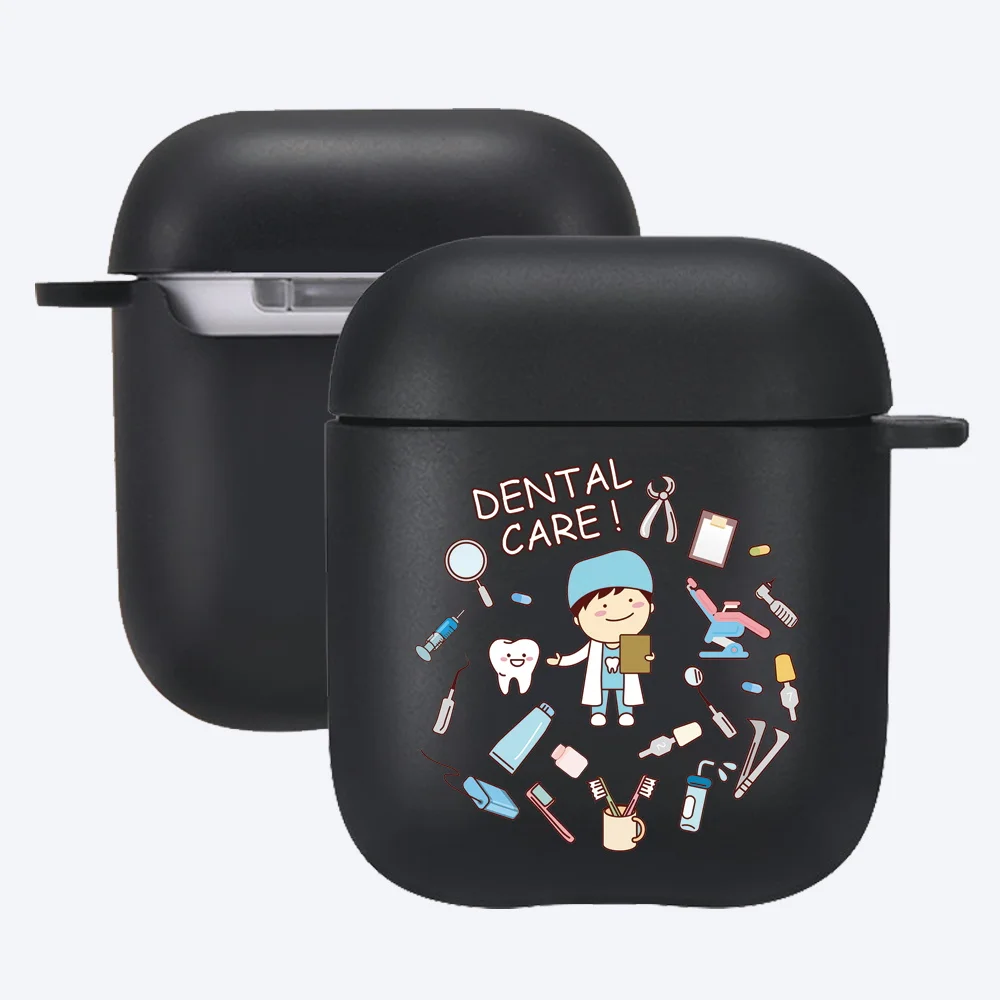 เคสหูฟังสําหรับ Apple AirPods 1st / 2nd Generation หูฟังไร้สายบลูทูธฝาครอบฟันพิมพ์ซิลิโคนป้องกันกรณี