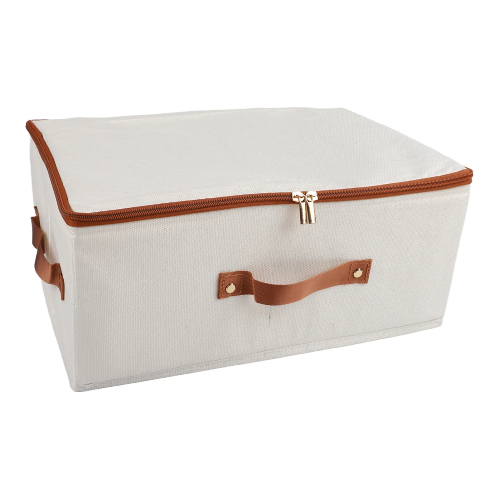 Collapsible Storage Box with Lid Made from Cotton Linen Blend for Clothes Toys Quilts and Household Storage Needs