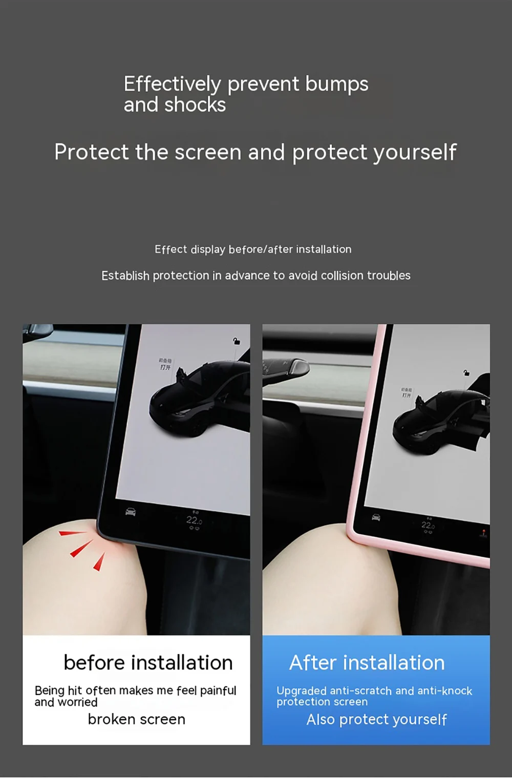 Für Tesla Model 3 Y Juniper Displayschutzfolie Silikonrahmen Displayrand Abdeckung Zentrale Steuerung Zubehör 2026 2025-2021 – Detail 3