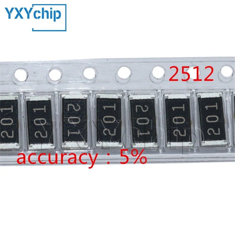 50PCS 2512 SMD resistor accuracy 5% 10 R100R1K1.2K2.2K3.3K4.7K5.1K10K100K1M 0.01R 0.022R 0.47R 0.1R 0.3R 0.68R 0.75R 0.82R 0.91R