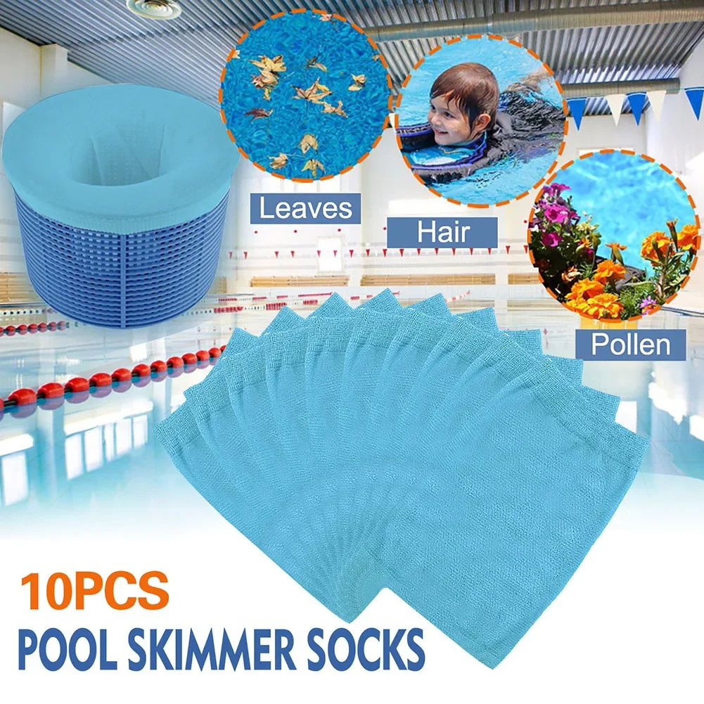 5/30 Pack Pool Skimmer ถุงเท้าทําความสะอาดเศษซากและใบตะกร้าตัวกรองถังปลาตาข่ายกระเป๋ารอบสระว่ายน้ําตาข่ายกรอง Access