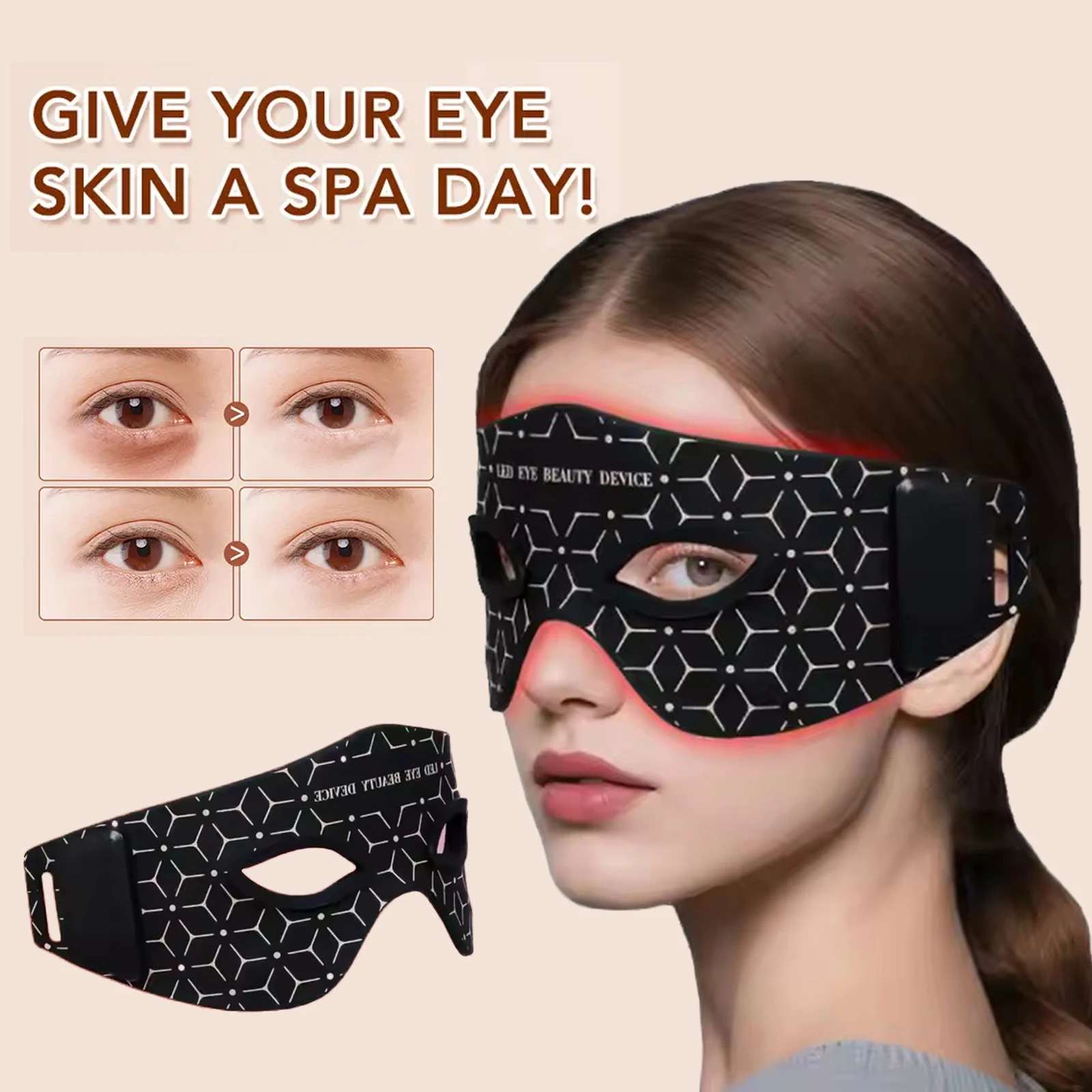 قناع عين مدلك العين جهاز العناية بالجمال جهاز إزالة أكياس العين 630NM 850NM بالقرب من جهاز العلاج بالضوء الأحمر بالأشعة تحت الحمراء قناع عين #1