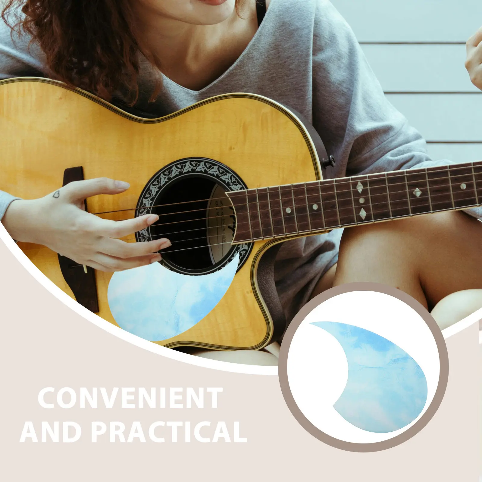 Guitar Acoustic Scratch Plate Comma Shape Guard Pickguard for Folk Electric Protection