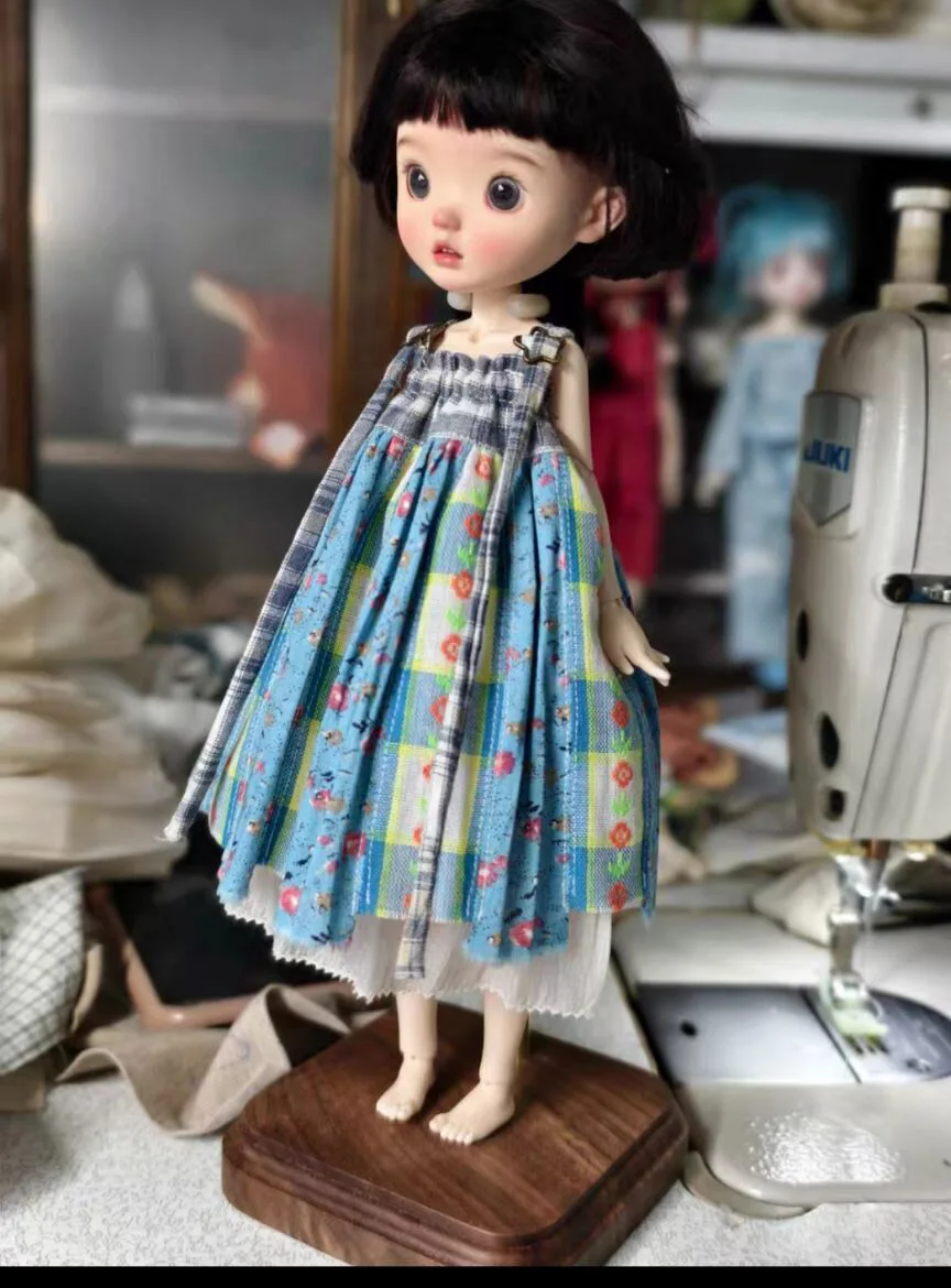 

1 шт. цельное платье в стиле каваи 2025 Blythe/landoudou с цветочным принтом в стиле пэчворк (подходит для Lulu, hily24, Ob22,24,26,zone, Дженни)