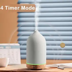 Ceramic Aromatherapy Essential Oil Diffuser 100ml Ultrasonic Aroma Diffuser Humidifier Timer Setting with 7 LED Colors