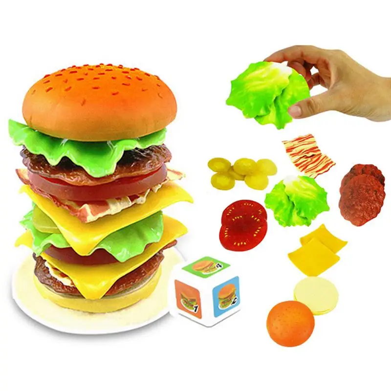 Sorting Stacking Toys Stacking Balancing Game With Rich Simulated Hamburger Ingredients Stacking Toys For Toddlers With