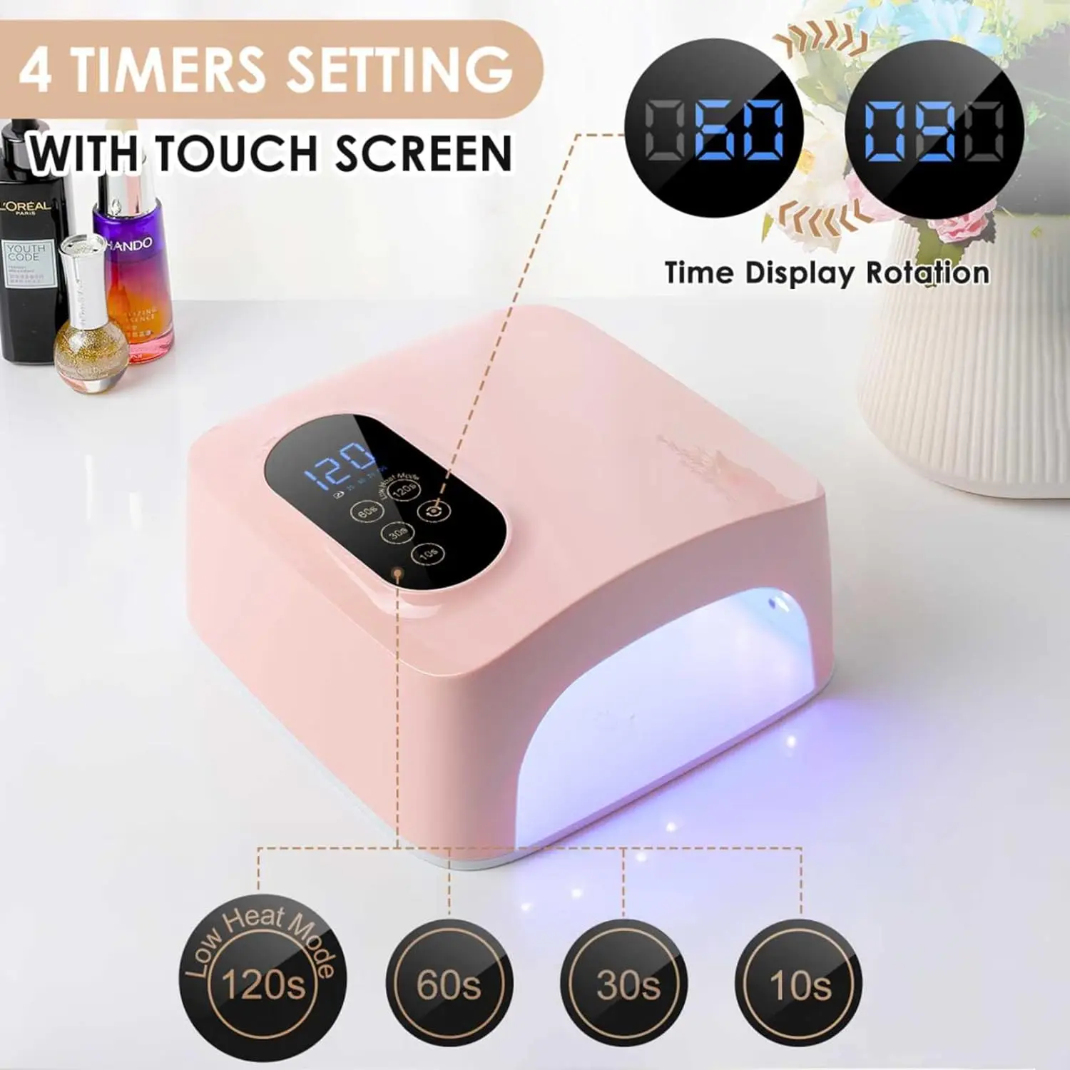 Hot 72W Custom Luxury UV Nail Lamp Electric Dryer for Regular Nail Polish Dryer with Rechargeable Battery