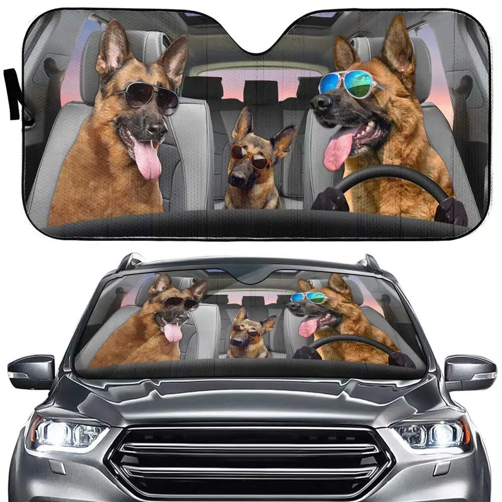 

Sunshade German Shepherd Dog Car Car Front Window Windshield Animal Driver Car Sun Shade Anti Sunlight Automotive Cover Pet