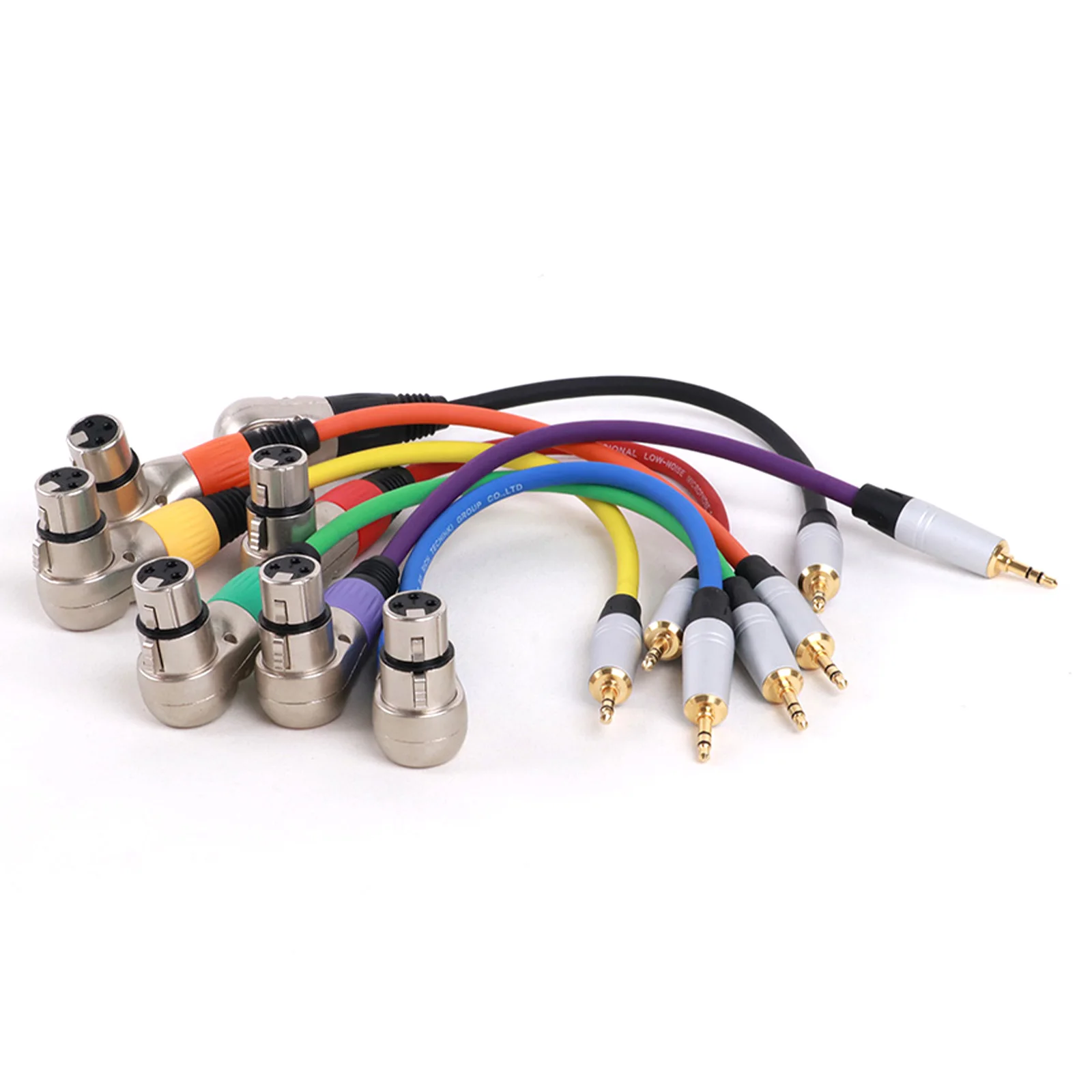 Right Angle XLR 3Pin Male/Female Plug to 3.5mm 1/8inch Stereo TRS Male Jack Connector for Microphone Speaker Sound Consoles