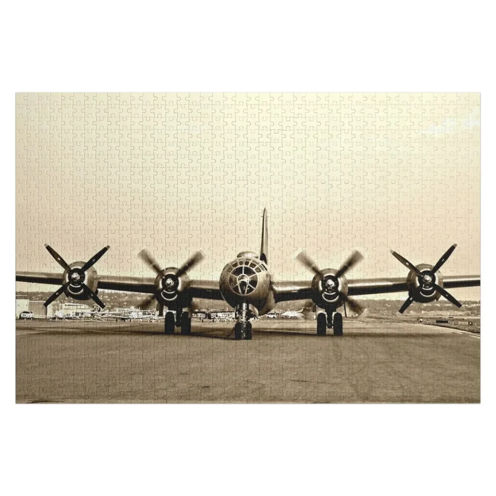 B-29 Bomber Plane - Classic / Vintage WW2 Aircraft Photography Jigsaw Puzzle Customized Photo Works Of Art With Photo Puzzle