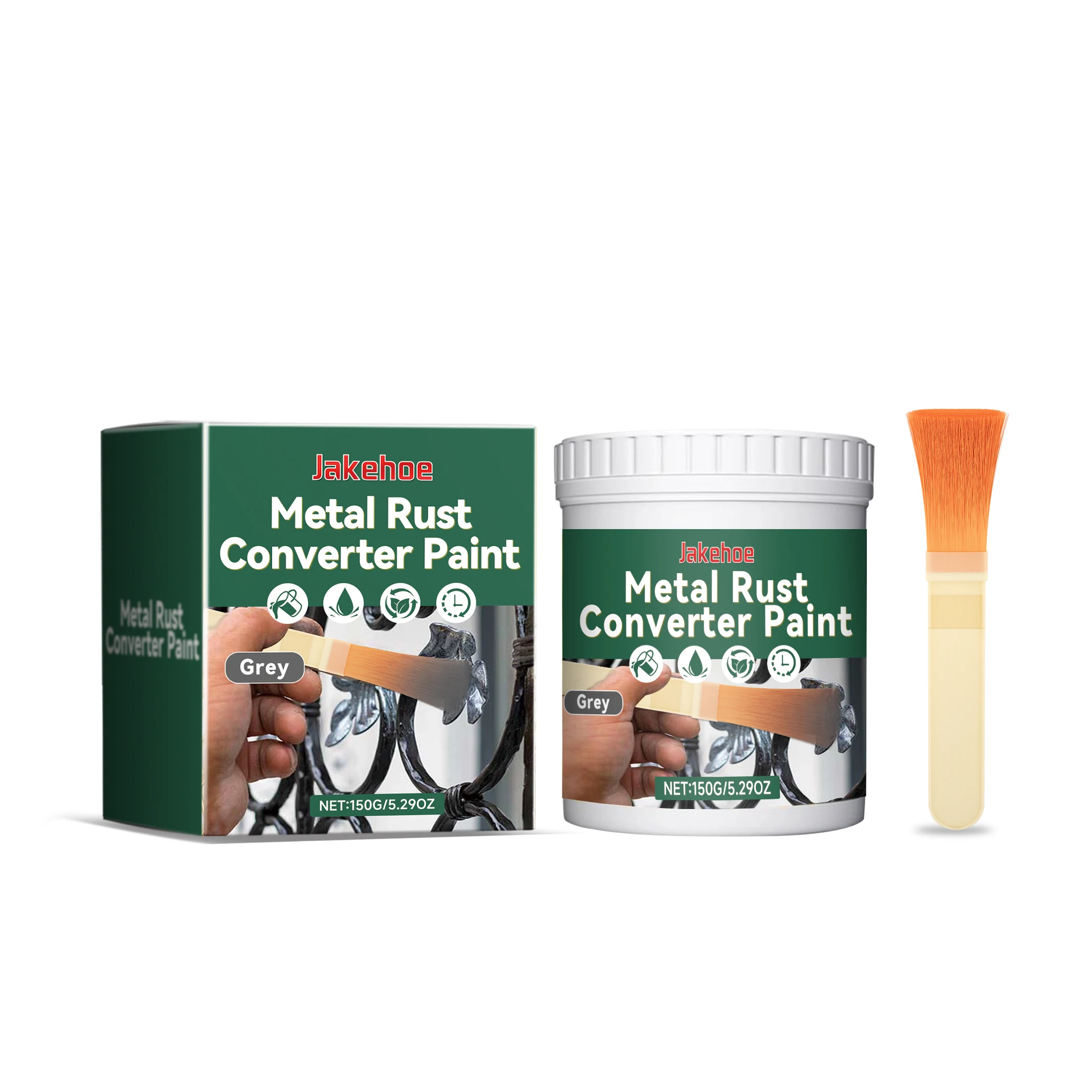 

Jakehoe Rust Conversion Paint Metal Anti-Rust Primer for Iron Door Railing Renovation Protective Coating Rust Converter