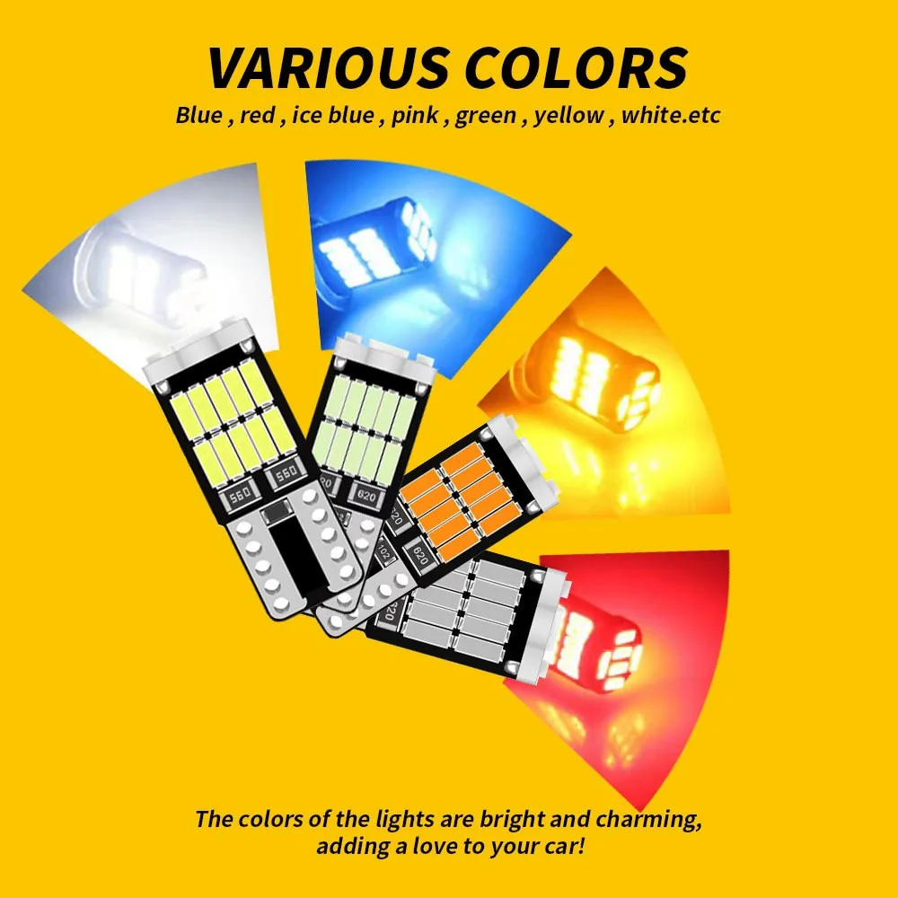 10 قطعة W5W T10 LED لمبات Canbus 26SMD 12 فولت 194 168 سيارة الداخلية قبة القراءة لوحة ترخيص أضواء وقوف السيارات مصباح إشارة