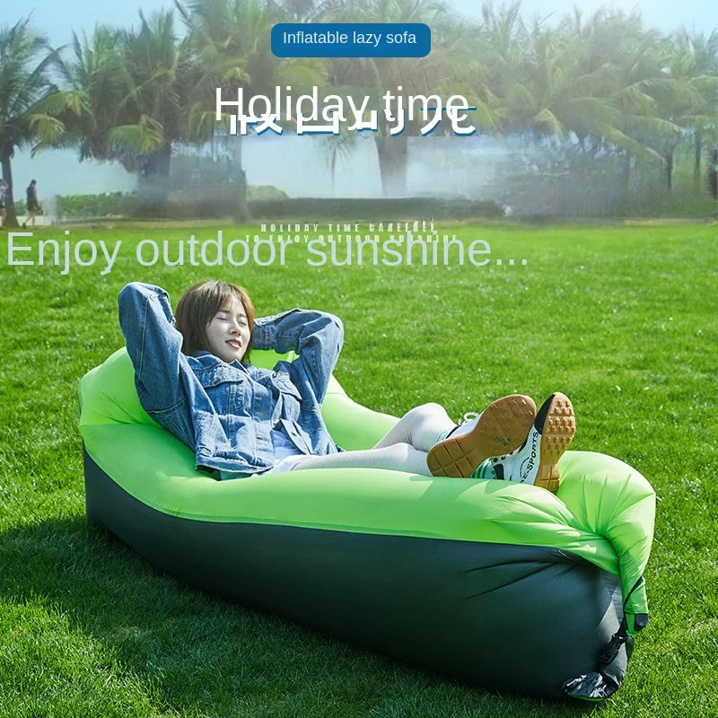 TLL Inflatable Sofa Air Mattress Single Camping Lunch Break Sofa