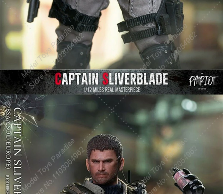 Patriot studio 1/12 Men Soldier Chris Captain Silver Blade Full Set 6'' Action Figure Collectible Fans Gifts