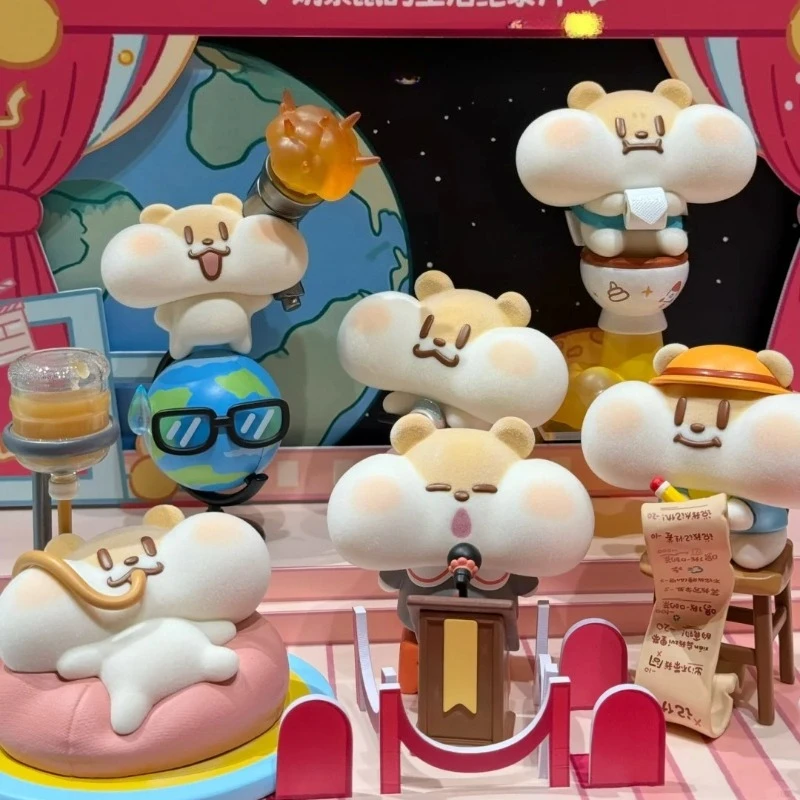 

Milk Tea Mouse Life Documentary Series Series Blind Box Flocked Figure Desk Ornament Cute Collectible Surprise Gift