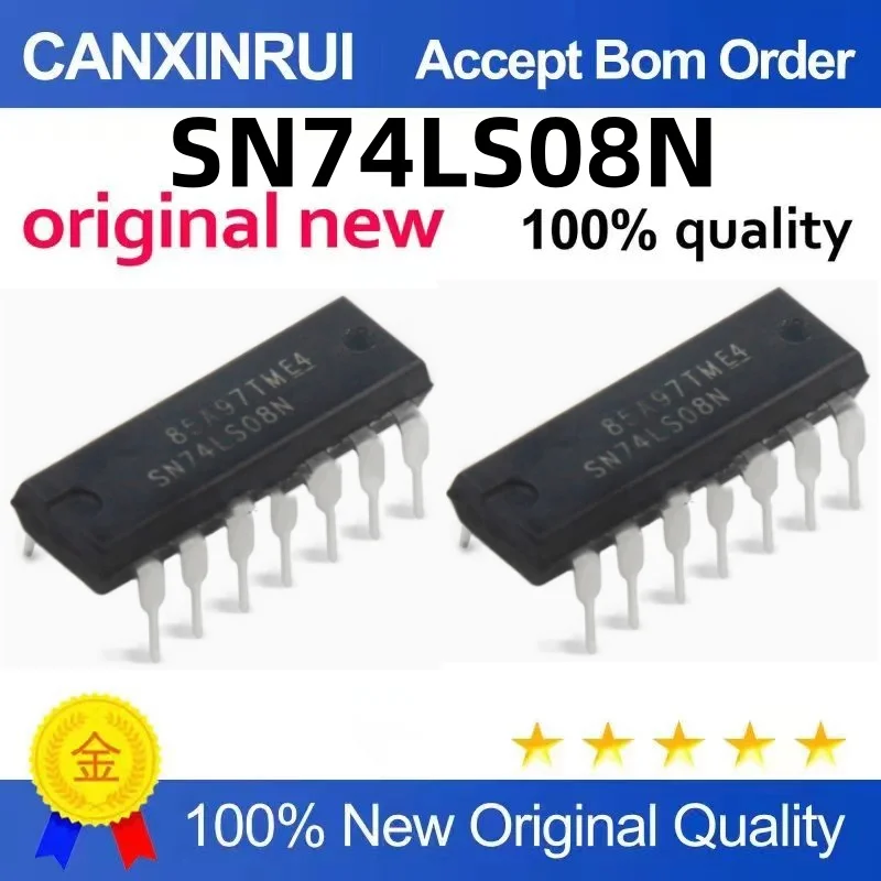 

（100 pieces）74LS08 SN74LS08N HD74LS08P In-Line DIP-14 Quad 2-Input Positive and Gate