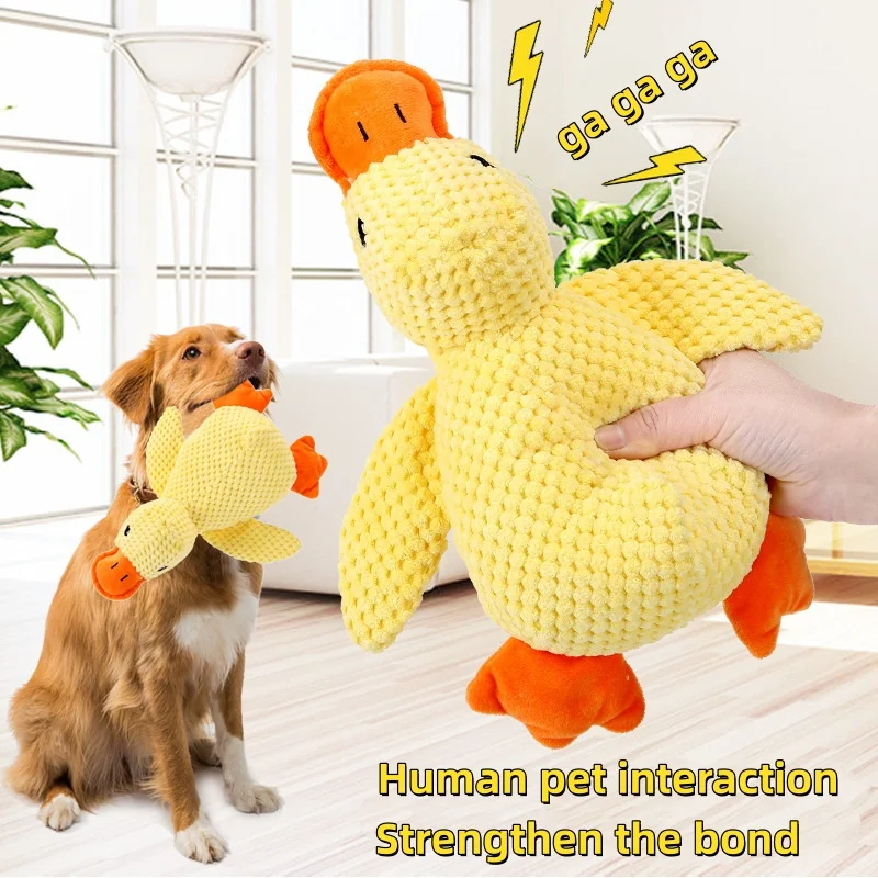 Yellow Duck Plush Dog Toy Hug Comfort Doll Relieve Boredom Interactive Stuffed Toy For Dog Sleeping Cuddle Puppy Pet Supplies