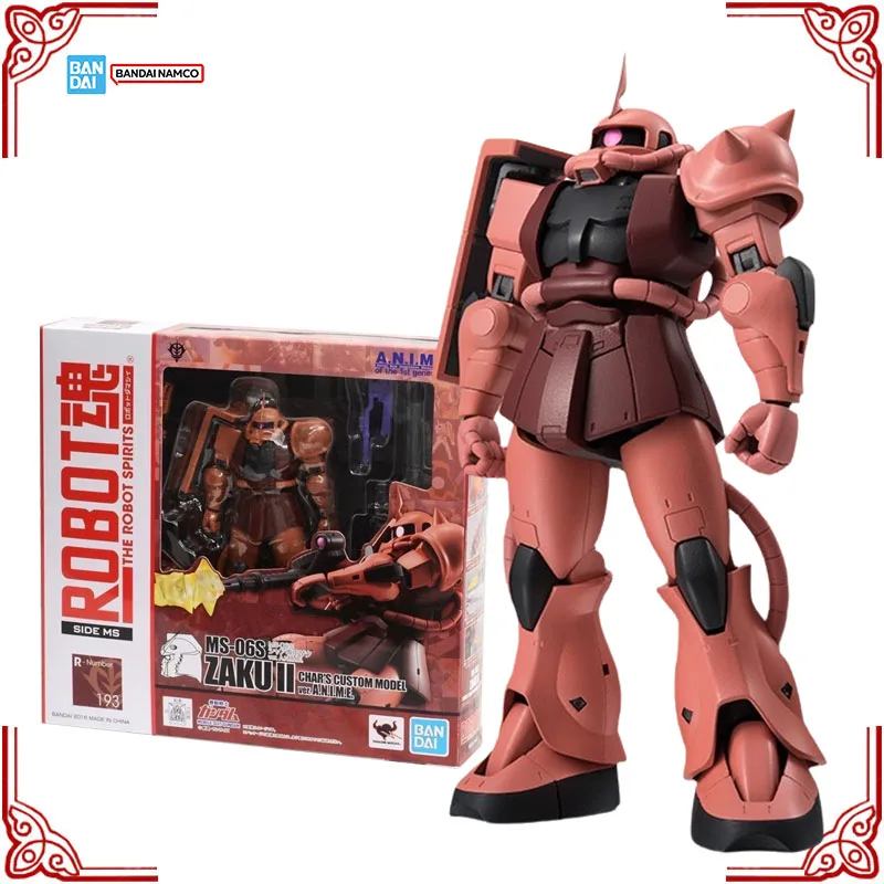 

In Stock Genuine Bandai Gundam Model Kit Robot Spirits MS-06S Zaku II Char's Custom Model Anime Action Figure Collection Model