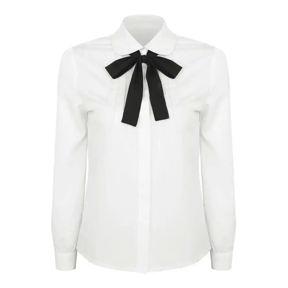 

Новая женская блузка Ele Fem с бантом, белая, из шифона, модная, 100% другое материалолоцуполнительное волокно