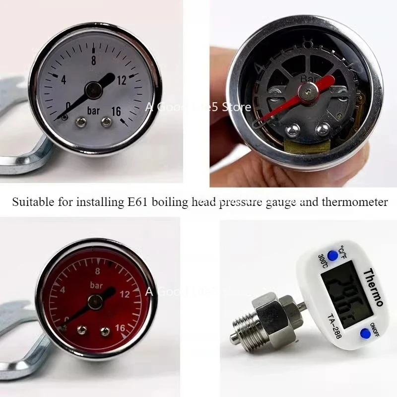 

Apply To Italy E61 Semi-automatic Coffee Machine Brewing Head Pressure Gauge Thermometer Modification Accessories Display