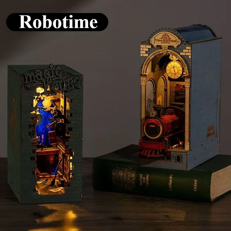 Robotime Book Nook Series Stories in Books Sunset Alley Magic Dark Alley Miniature Model Desktop Decor Ornament Collectible Gift