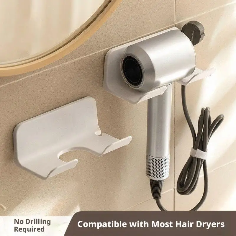 Wall Mounted Hair Dryer Holder For Bathroom Shelf Without Drilling Blow Dryer Holder Rack Organizer For Hair Dryer Organizer New