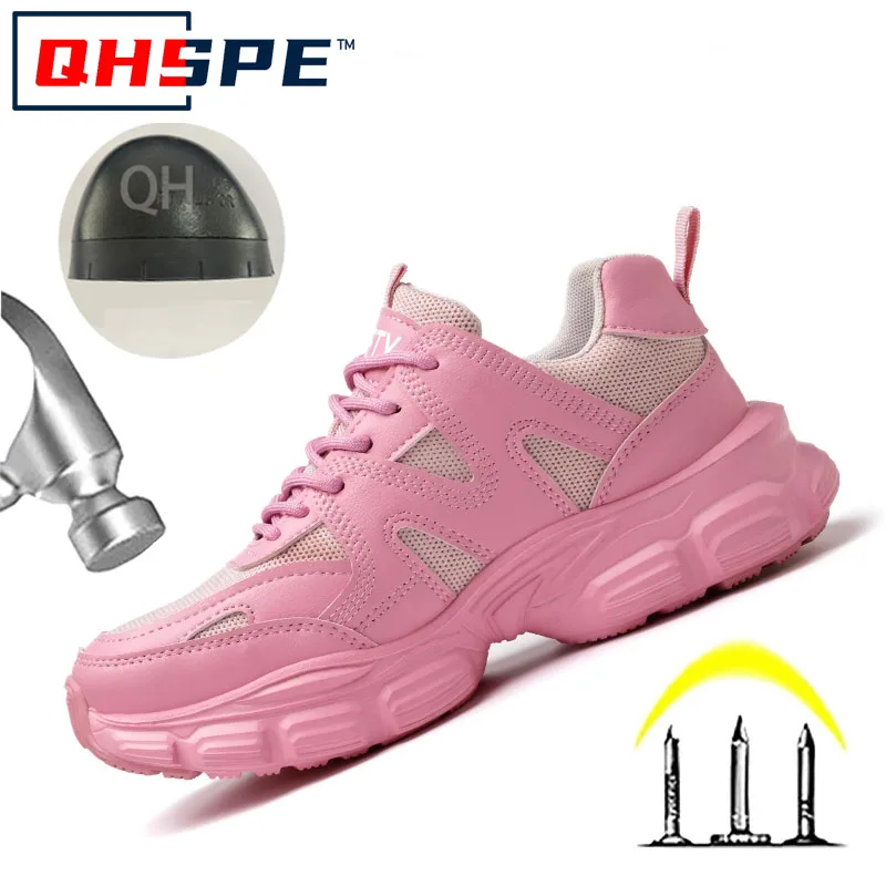 Protective Shoes For Women Men Work Sneakers Fashion Safety Shoes Anti-smash Anti-puncture Indestructible Shoes Work Boot