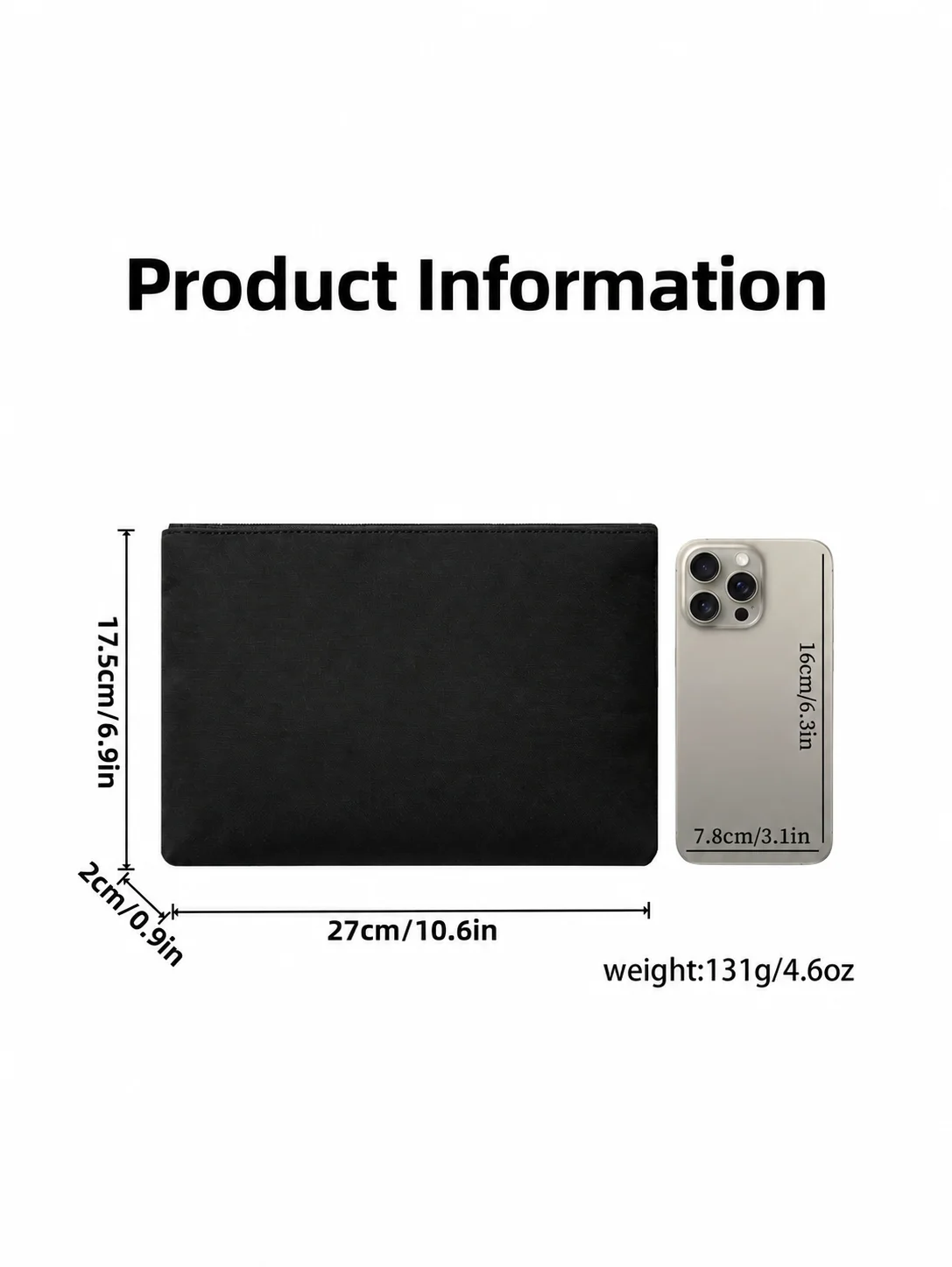 Herren-Clutch aus Kunstleder, große Handtasche mit Reißverschluss und abnehmbarem Trageriemen, geeignet für Geschäftsreisen, zum Aufbewahren von Telefon und Dokumenten. – Detail 7