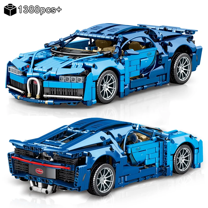 City Technical 1:14 Lamborghinied Building Block Model MOC Bugattied Racing Car Assemble Vehicle Bricks Toys For Kids Adult Gift