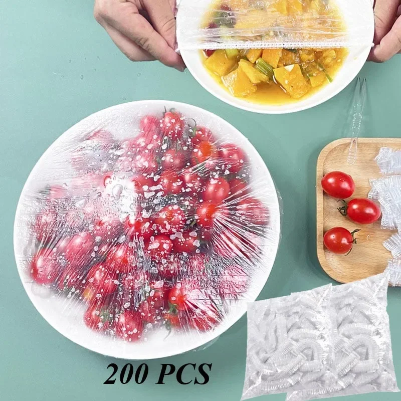 

Disposable Food Cover Kitchen Fruit Preservation Plastic Fresh-keeping Wraps Storage Organizer Saran Wrap Bags 50/100/200pcs