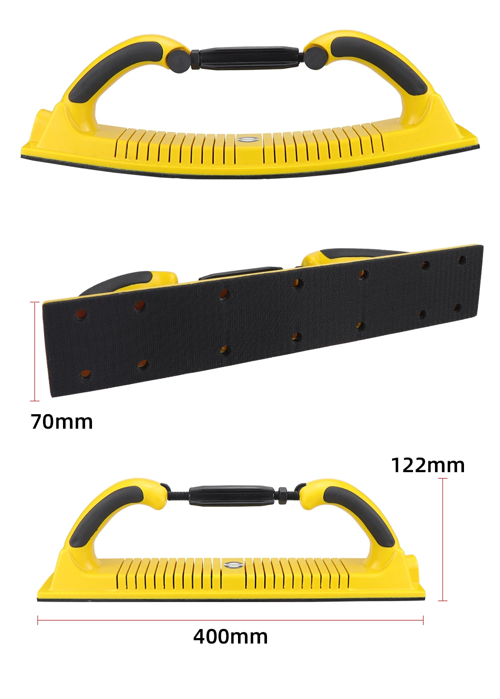HIFESON Handheld Sander Manual Sandpaper Tool Sanding Block Dust Extraction Hand Polisher Grinding Machine For Metal Wood Work