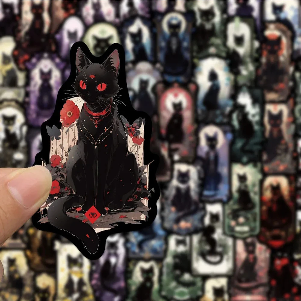 10/30/50 pezzi gotico gatto nero scuro adesivi carta estetica vinile graffiti decalcomania giocattoli fai da te scrapbook telefono bagagli per auto adesivo carino