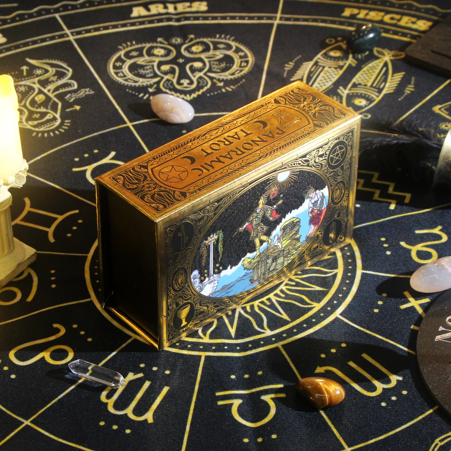 Collected genuine classic panoramic Waite Tarot Tarot beginner Tarot plastic PET waterproof gold foil Tarot