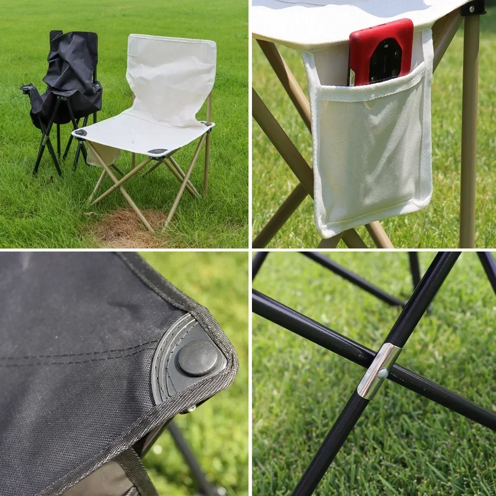 Ultra-Light Folding Chair 5lbs, Portable Camping Chair for Car/Fishing/Picnic - Compact Outdoor Stool with Carry Strap