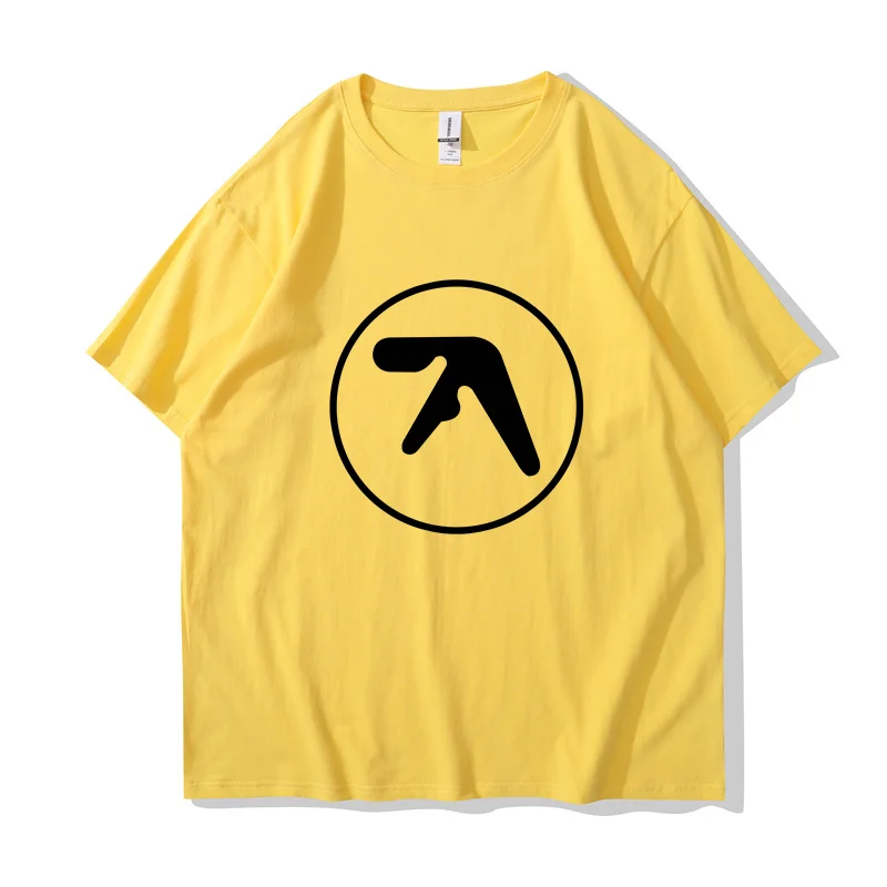 Punk Aphex Twin Print T-Shirt Oversize Hip Hop Men\'s Streetwear Harajuku T Shirt Goth Summer Top Short Sleeve Cotton Clothes Y2k